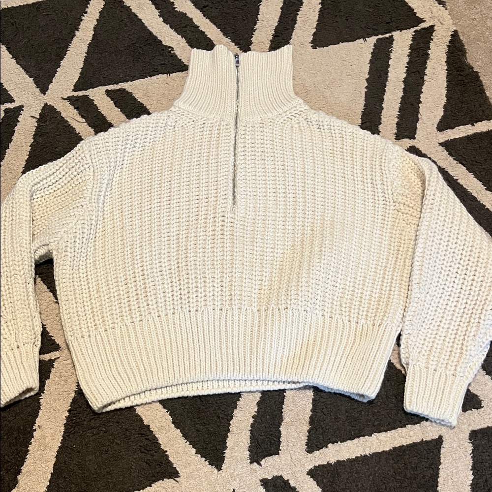 Cropped cream colored sweater